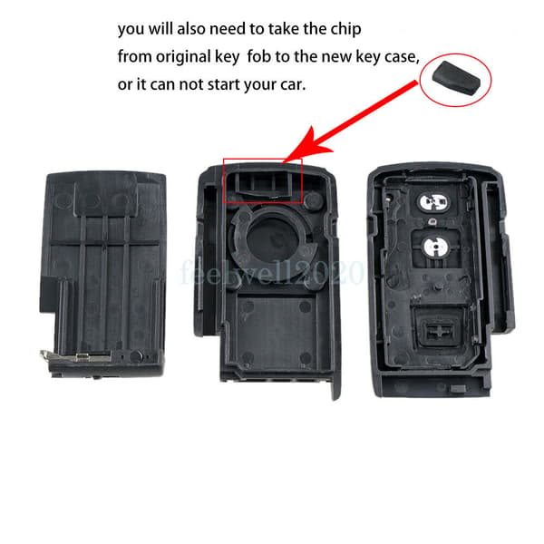 For Toyota Prius Corolla Verso Remote Key Fob Cover Case Blade 2 Button Battery
