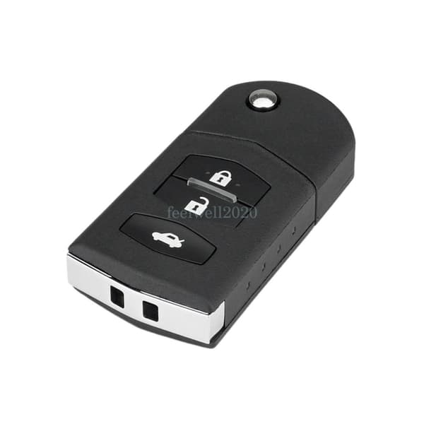 3 Button Flip Remote Key Fob Case Shell For Mazda 2 3 5 6 RX-8 MX-5 + Battery