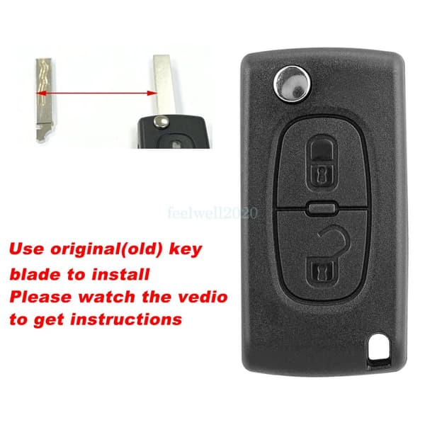 2Button Flip Key Fob Case HU83 For Citroen C2 C8 C3 Peugeot 207 307 308 Tool Set