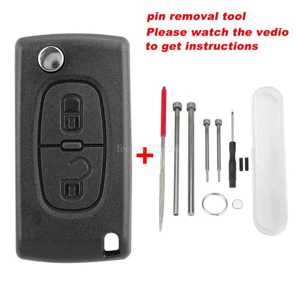 2Button Flip Key Fob Case HU83 For Citroen C2 C8 C3 Peugeot 207 307 308 Tool Set