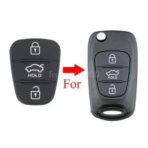 2X For Hyundai I10 I20 I30 IX35 IX20 Remote Car Key Fob 3 Button Rubber Key Pad