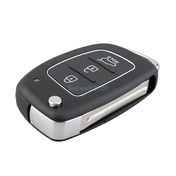 3 Button Flip Key Fob Shell Case For Hyundai I10 I20 I40 IX35 Santa Fe Set Tool
