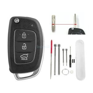 3 Button Flip Key Fob Shell Case For Hyundai I10 I20 I40 IX35 Santa Fe Set Tool