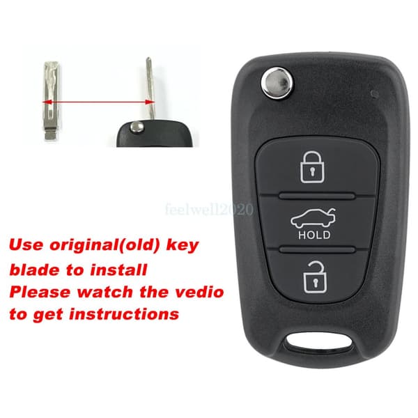 3 Button Remote Key Case Fob For Hyundai I20 I30 IX35 X35 IX20 Veloster Set Tool
