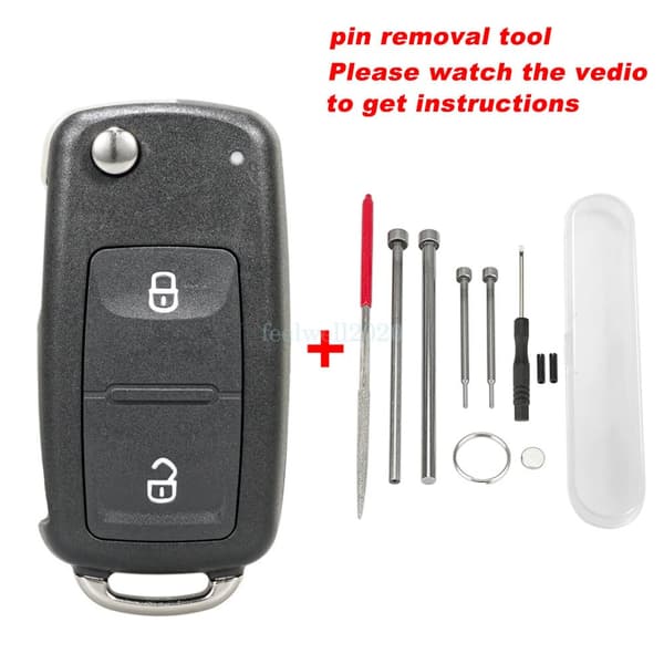 2 Button Flip Remote Key Fob Shell Case For VW Transporter T6 Amarok Polo Golf