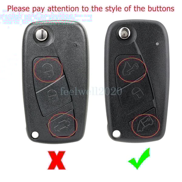 For Fiat Ducato Minibus Panda Punto 3 Button Car Flip Remote Key Fob Case Blade