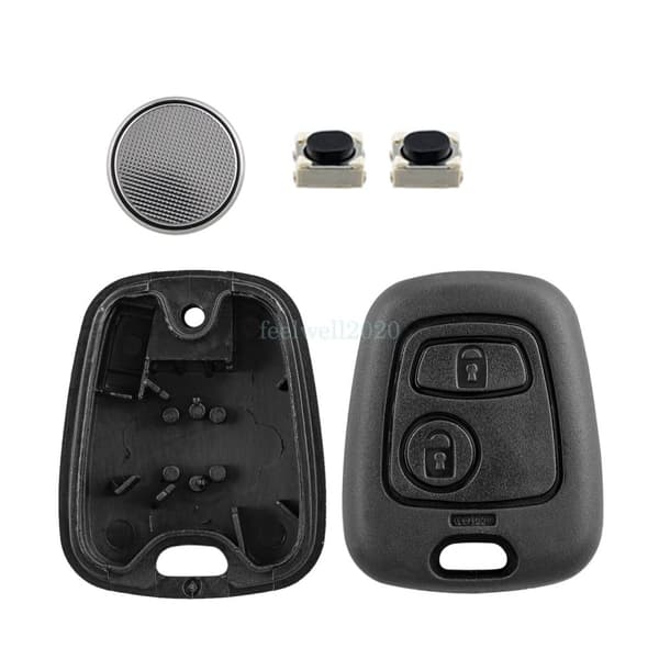 2 Button Remote Key Fob Case Cover + Battery For Peugeot 107 207 307 406 408 607