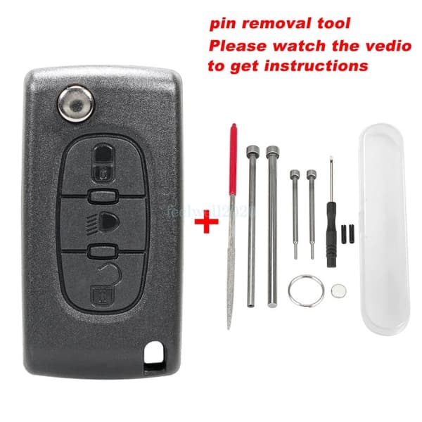 3 Button Flip Key Fob Case Tool Set For Citroen C8 C6 C4 C5 Grand Picasso VA2