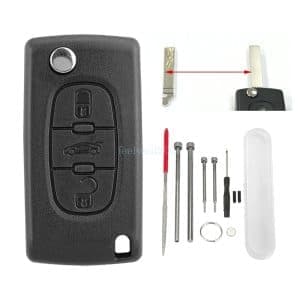 3 Button Flip Key Fob Case Tool Set For Citroen C8 C6 C4 C5 Grand Picasso VA2