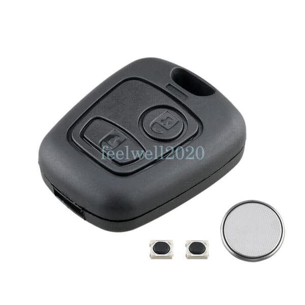 For Peugeot 107 207 307 2 Button Remote Car Key Fob Case Repair Switch & Battery