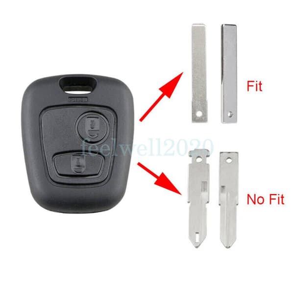 For Peugeot 107 207 307 2 Button Remote Car Key Fob Case Repair Switch & Battery