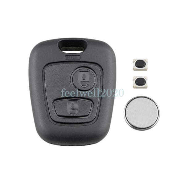 For Peugeot 107 207 307 2 Button Remote Car Key Fob Case Repair Switch & Battery