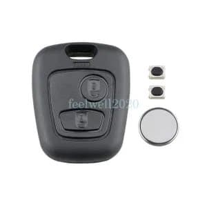 For Peugeot 107 207 307 2 Button Remote Car Key Fob Case Repair Switch & Battery
