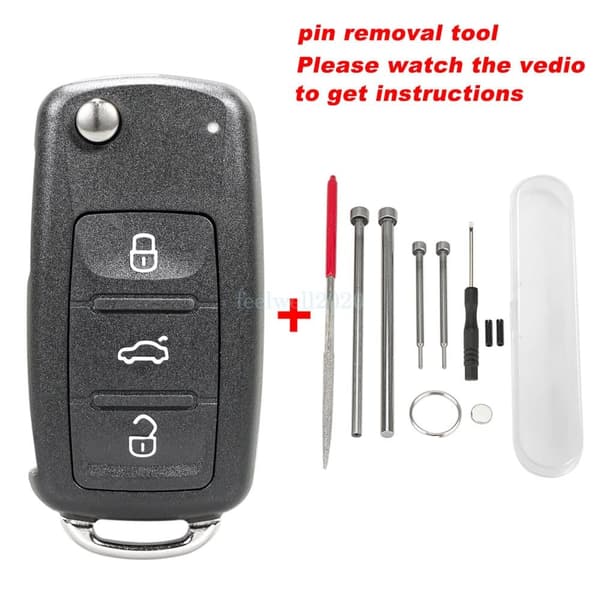 3 Button Flip Key Fob Case For VW Volkswagen Golf MK6 Polo Caddy Beetle Tool Set