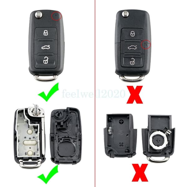 3 Button Flip Key Fob Case For VW Volkswagen Golf MK6 Polo Caddy Beetle Tool Set