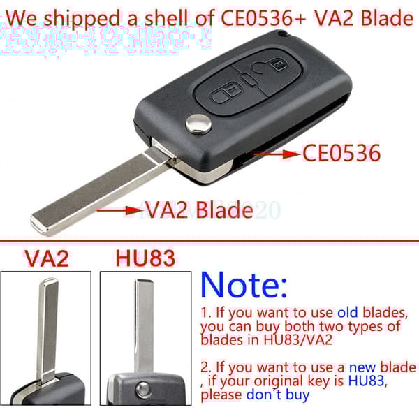 2Button Flip Key Case Set Tool For Citroen C2 C3 Picasso Berlingo DS3 Remote Fob