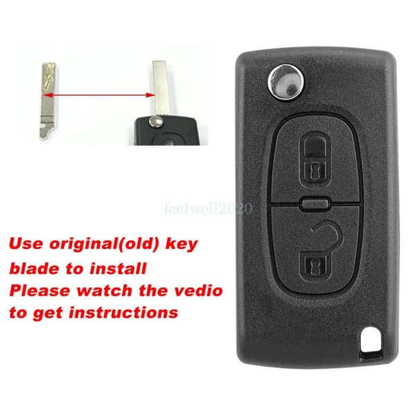 2Button Flip Key Case Set Tool For Citroen C2 C3 Picasso Berlingo DS3 Remote Fob