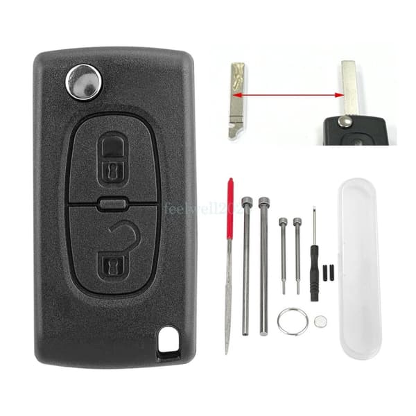 2Button Flip Key Case Set Tool For Citroen C2 C3 Picasso Berlingo DS3 Remote Fob
