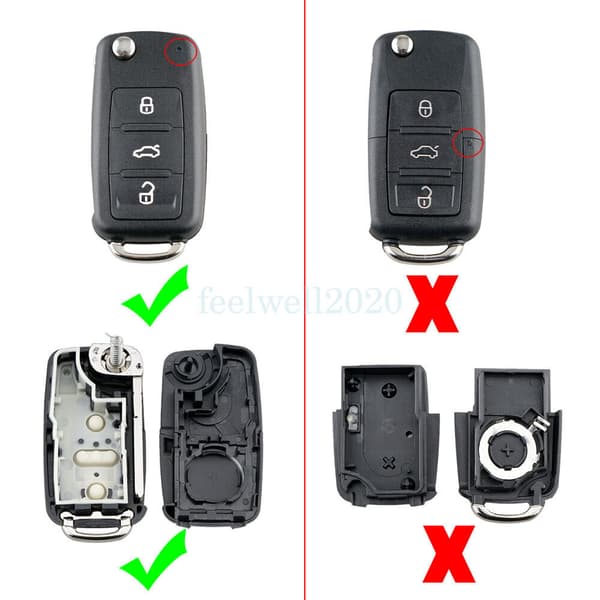 For VW Transporter T6 T5 Golf Beetle Skoda Seat 3B Flip Key Fob Case + Tool Set