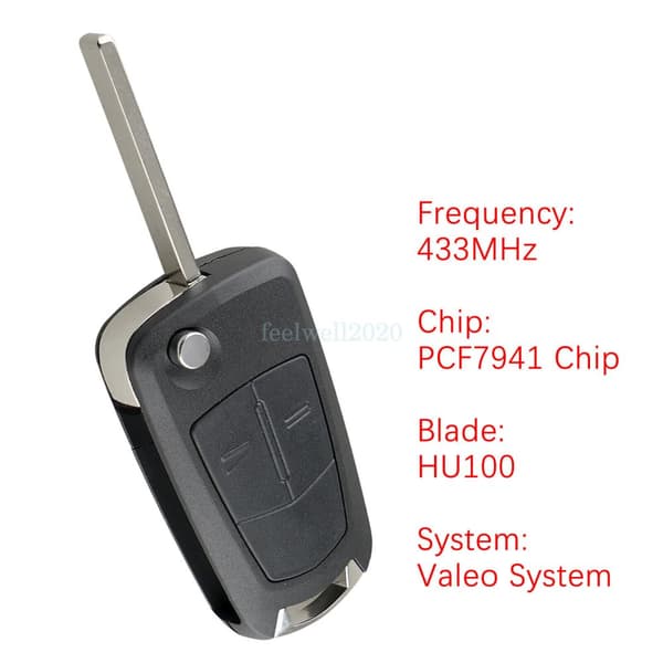 433MHZ Flip Remote Key Fob ID46 For Vauxhall Opel Zafira B Astra H Valeo System