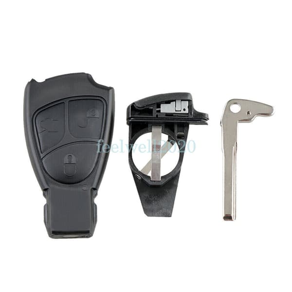 3 Button Key Case Fob Uncut Blade For MERCEDES BENZ C E B S Class CL SL CLK SLK