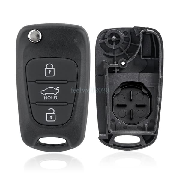 3 Button Remote Key Fob Case Flip Blade For Hyundai I20 I30 Ix20 Ix35 Veloster