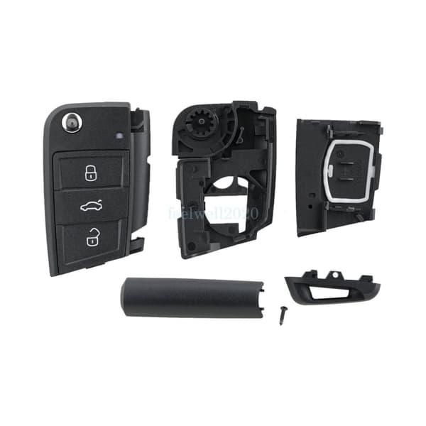 3 Button Remote Car Key Fob Case Shell For VW MQB Golf VII MK7 Skoda Octavia A7