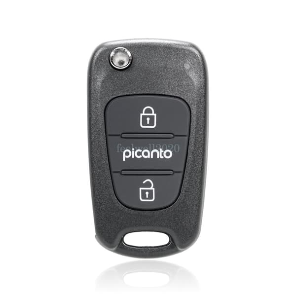 For Kia Picanto 2 3 Button Flip Remote Flip Car Key Fob Case Shell Cover + Blade