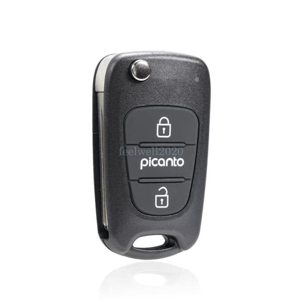 For Kia Picanto 2 3 Button Flip Remote Flip Car Key Fob Case Shell Cover + Blade