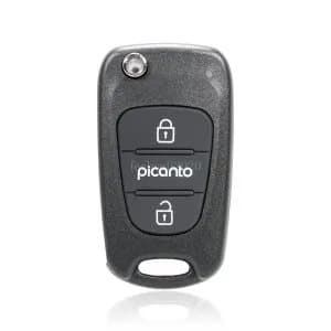 For Kia Picanto 2 3 Button Flip Remote Flip Car Key Fob Case Shell Cover + Blade