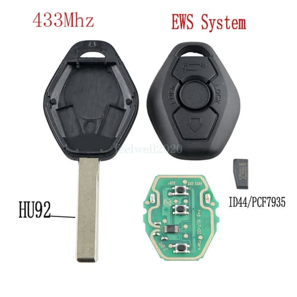 3 Button Remote Key Fob 433MHZ Uncut Blade Replace For BMW E46 E39 3 5 7 Series