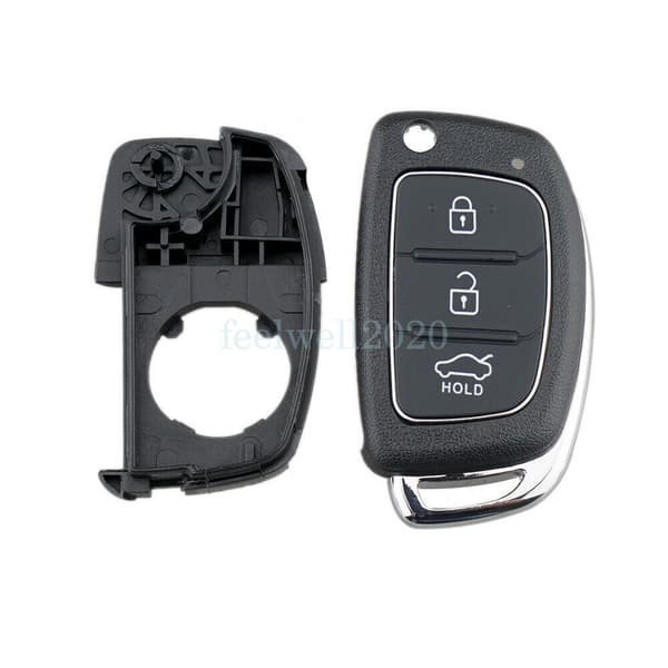 For Hyundai I10 I20 I40 IX35 Tucson 3 Button Flip Remote Key Case Cover Battery