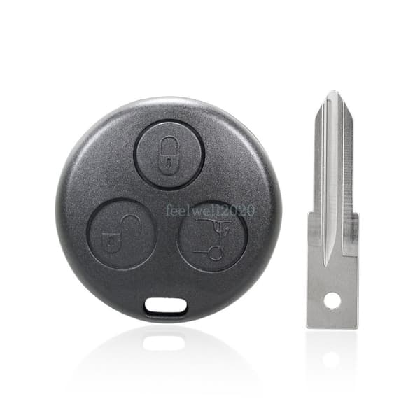433MHz For Smart K City Roadster Fortwo Forfour Coupe Remote Key Fob 3 Buttons