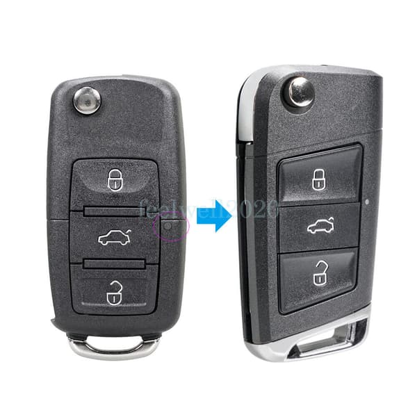 Upgrade 3 Button Flip Key Fob Case Cover For VW Passat Golf Polo MK7 Beetle Bora