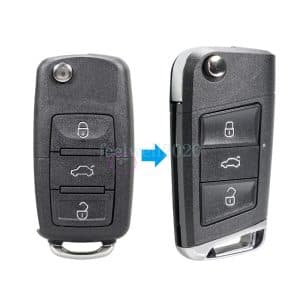 Upgrade 3 Button Flip Key Fob Case Cover For VW Passat Golf Polo MK7 Beetle Bora