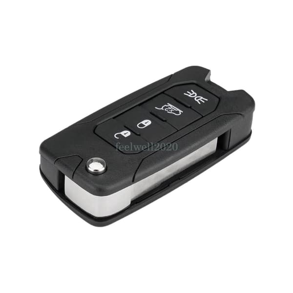 4 Buttons Car Flip Remote Key Fob Case For Jeep Renegade 2014-2021 & Wrangler