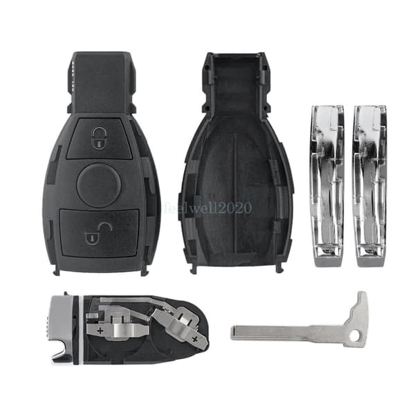 2 Button Smart Key Fob For Mercedes Benz A C E S ML SLK Class Remote Case +Blade