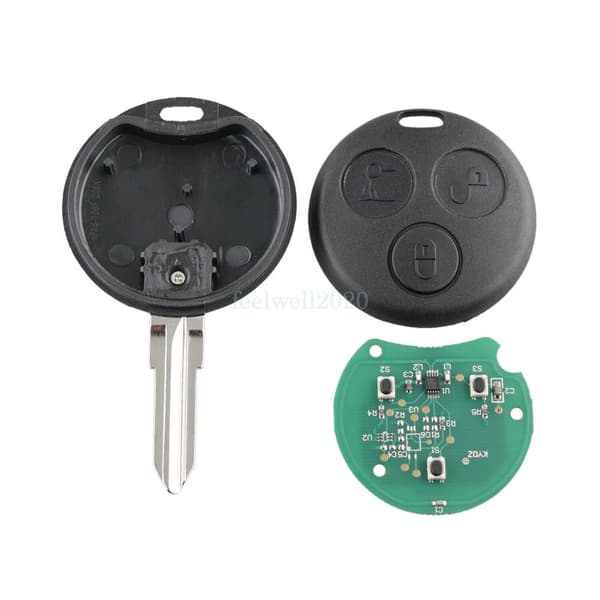 For Smart K City Fortwo Roadster Forfour Car Remote Key 3 Button Fob Chip 433MHz
