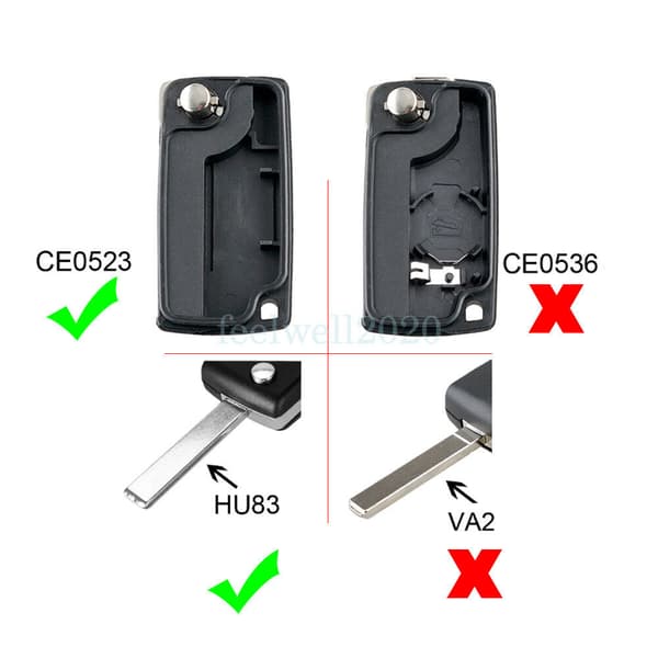 433Mhz 3 Button Remote Key Fob for Citroen C2 C3 C5 C4 Picasso Peugeot ID46 Chip