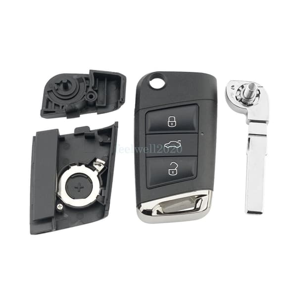 Flip Remote Key Fob Case Upgrade For VW Golf 7 MK7 Passat Polo Bora Jetta Repair
