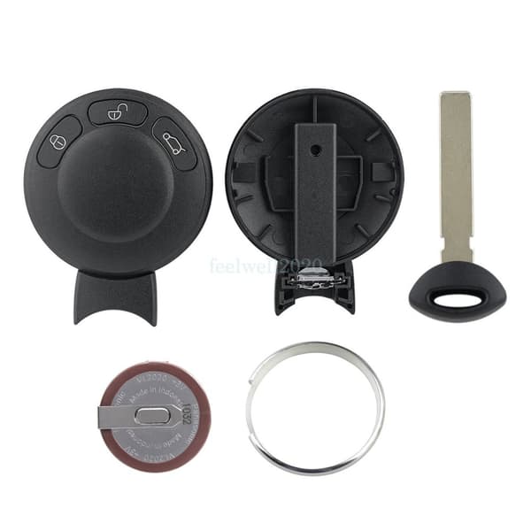 3 Button Remote Key Fob Case Cover for BMW Mini Cooper S Clubman Coupe + Battery