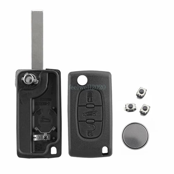 3 Button Remote Flip Key Fob Case HU83 For Citroen C3 Picasso Dispatch C2 C4 C8