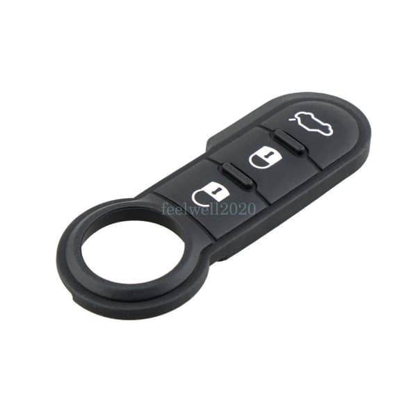 2X Replacement 3 Button Key Fob Case Rubber Pad for Fiat 500 Panda Abarth Punto
