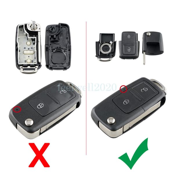 2 Button For Seat Leon Alhambra Skoda Octavia Flip Remote Key Fob Case HAA Blade