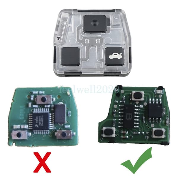 For Toyota Avensis 2004 - 2009 3 Button Remote Car Key Fob Case Cover Repair Kit