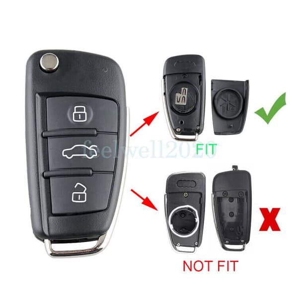 Remote Key Shell 3 Button Case Fob Cover For Audi A2 A3 A4 A6 A6L A8 TT Quattro