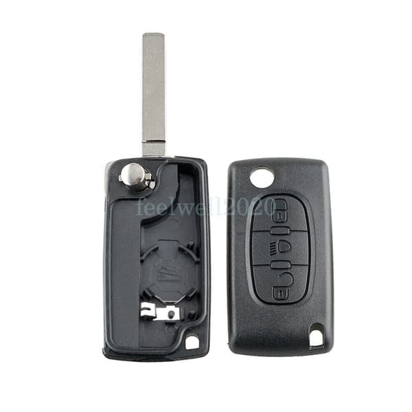 3 Button Remote Flip Key Case Shell Fob VA2 For Citroen C2 C3 C4 C5 C6 Picasso