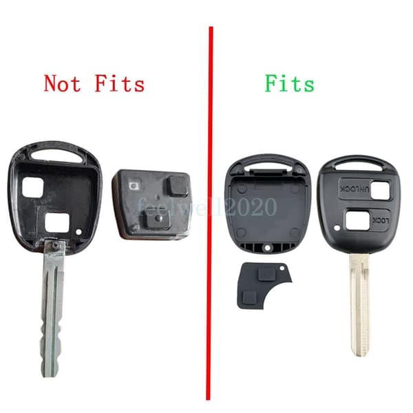 2Button Remote Key Fob Case Shell For Toyota Yaris 1999 2000 2001 2002 2003 2004