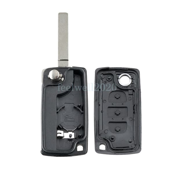 3Button Flip Remote Key Fob Case Shell VA2 Blade For Peugeot 207 307 407 308 607