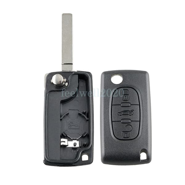 3Button Flip Remote Key Fob Case Shell VA2 Blade For Peugeot 207 307 407 308 607